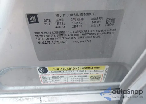 2011 Chevrolet Malibu 1Lt z USA, uszkodzony, nr VIN 1G1ZC5E14BF282679